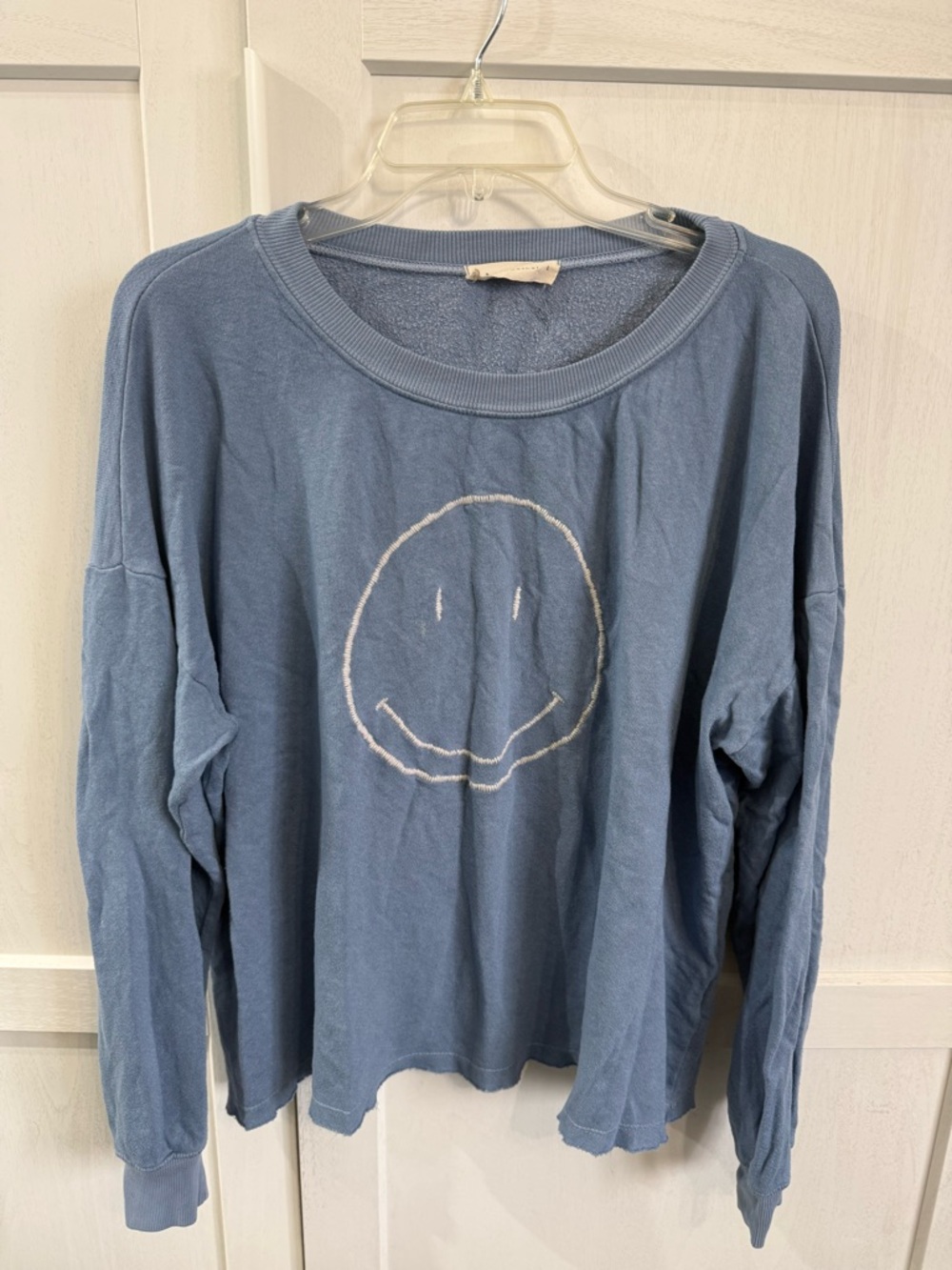 By Together Blue Crewneck Sweater with White Smiley